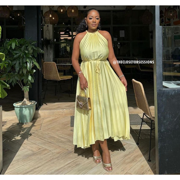 MANGO BLOGGER FAVE!!! Pleated Midi Dress NWT - Picture 15 of 16